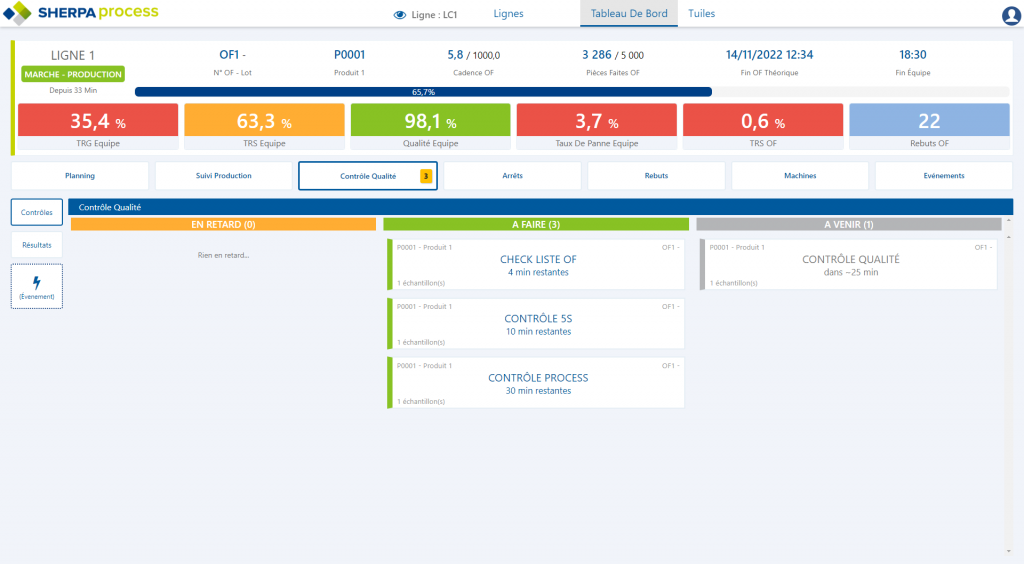 interface SHERPA process_module Autocontrôle qualité